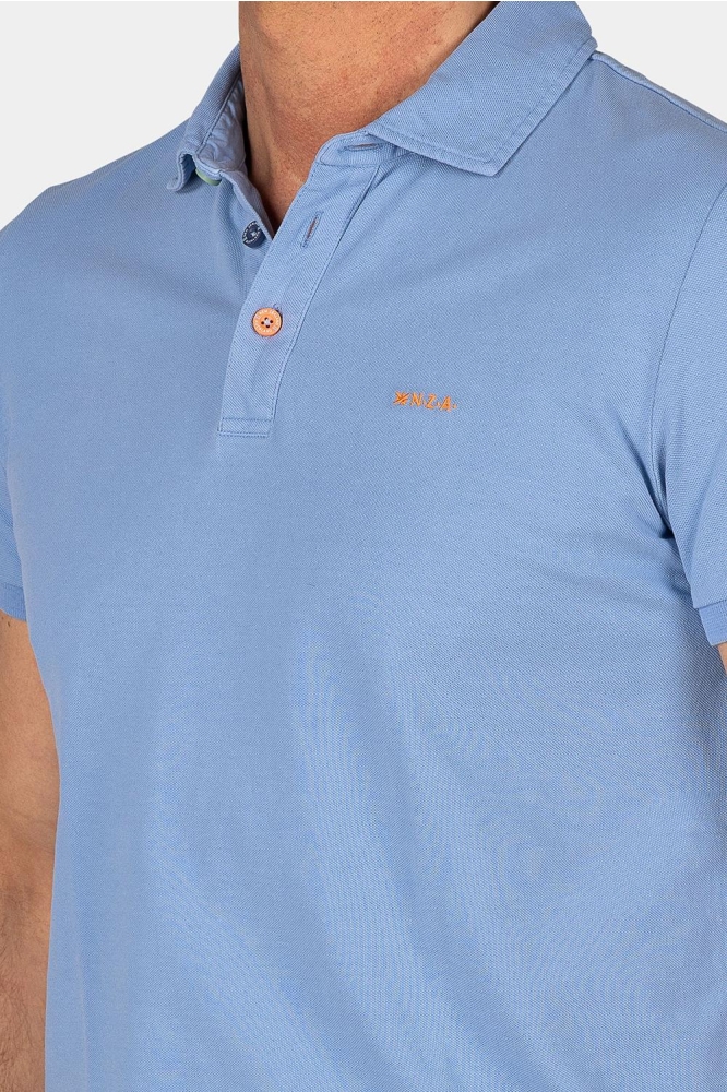 NZA blauwe heren polo | Kleurstaal