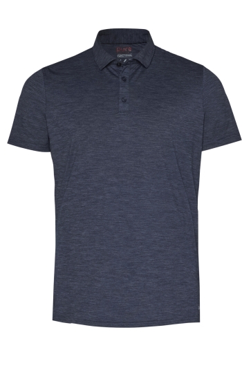 Pure H. Tico functional polo slim fit halbarm Blauw