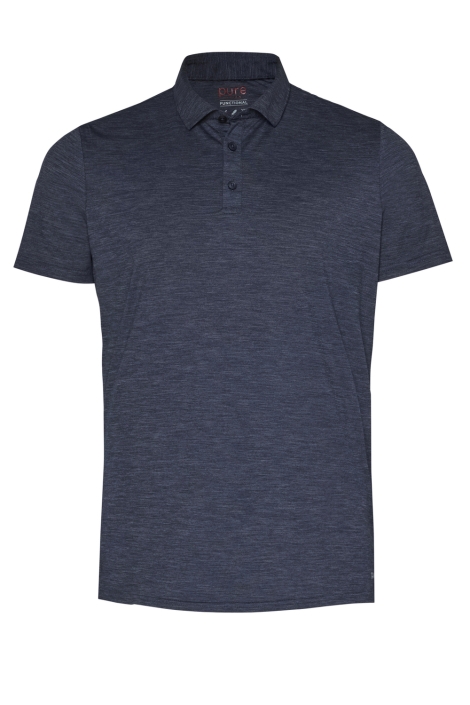 Pure H. Tico blauwe heren polo | Vooraanzicht