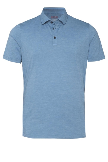 Pure H. Tico functional polo slim fit halbarm Blauw
