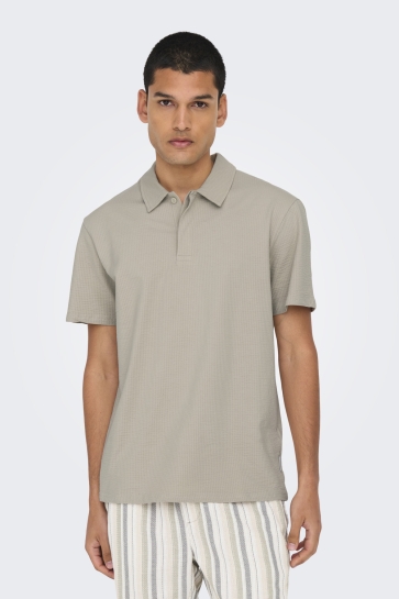 Only & Sons ONSKIAN LIFE REG SEERSUCKER SS POLO 22028694 SILVER LINING