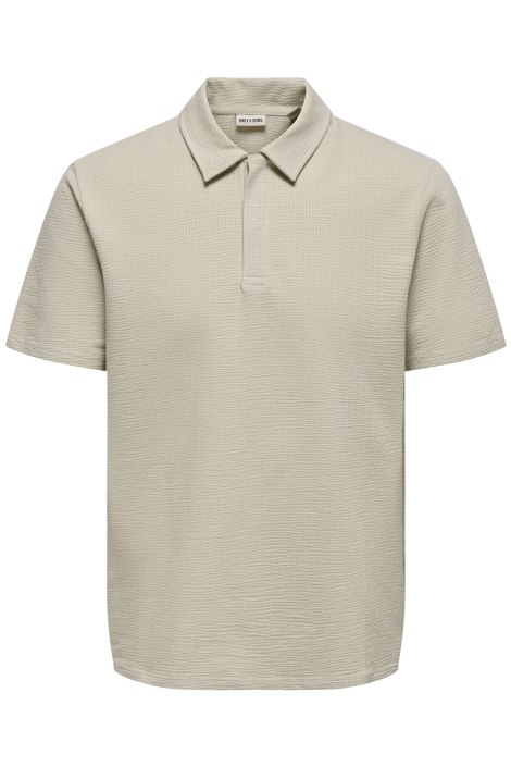 Only & Sons beige heren polo | Vooraanzicht
