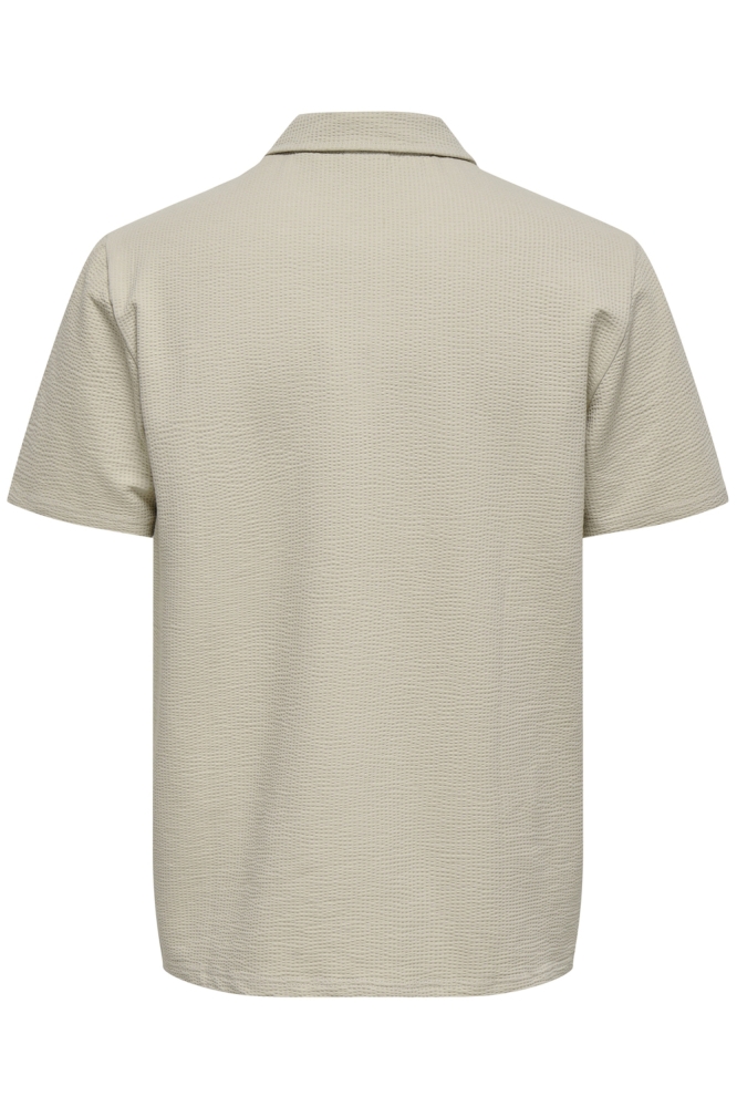 Only & Sons beige heren polo | Achteraanzicht