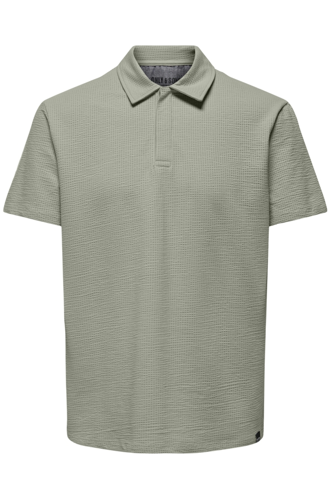 Only & Sons groene heren polo | Vooraanzicht