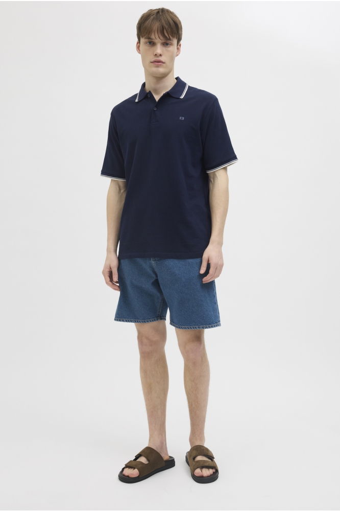 JJ Rebel blauwe heren polo | Model