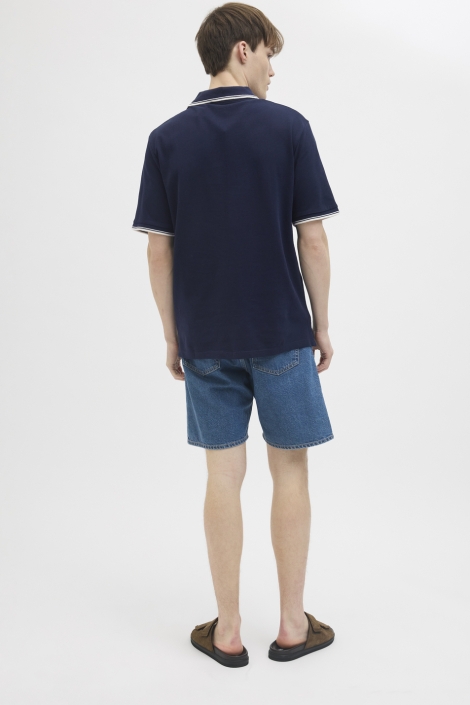 JJ Rebel blauwe heren polo | Model