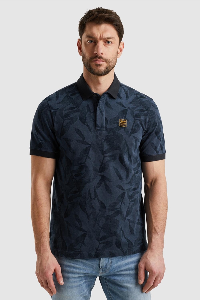 PME legend blauwe heren polo | Model vooraanzicht