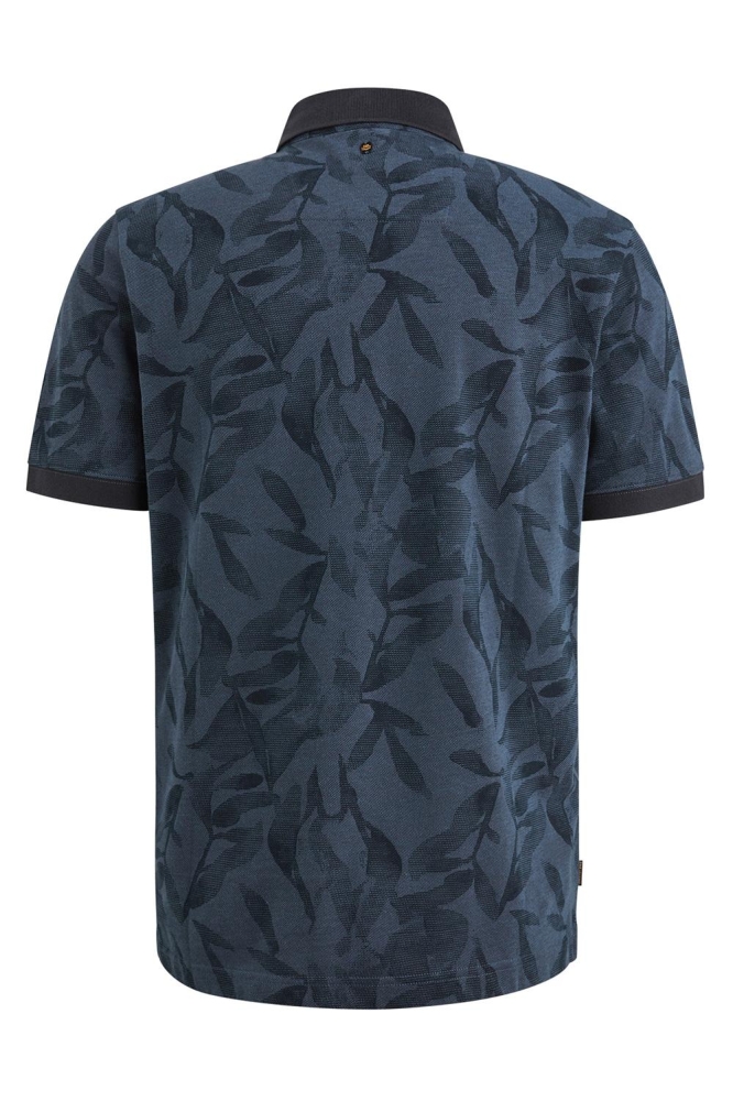 PME legend blauwe heren polo | Achteraanzicht