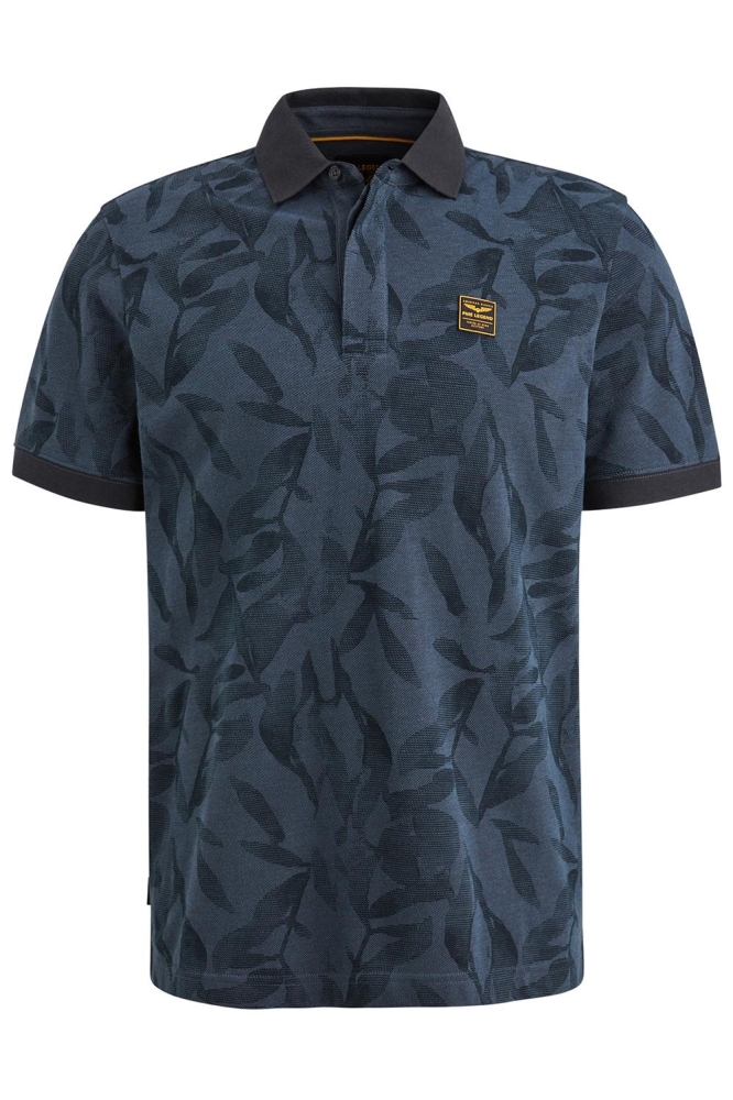 PME legend blauwe heren polo | Vooraanzicht