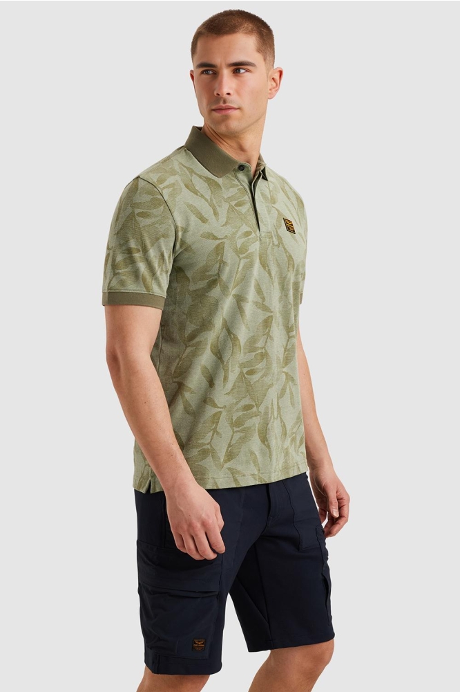 PME legend groene heren polo | Model zijaanzicht