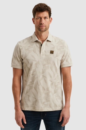 PME legend short sleeve polo two tone pique p Beige