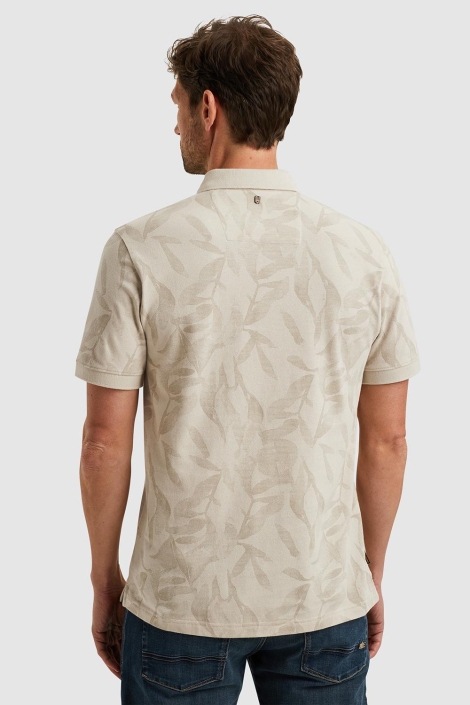 PME legend beige heren polo | Model achteraanzicht