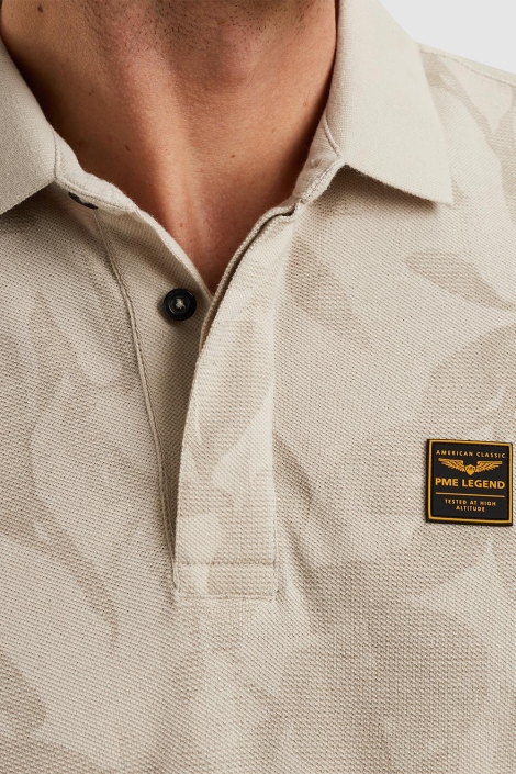 PME legend beige heren polo | Close up