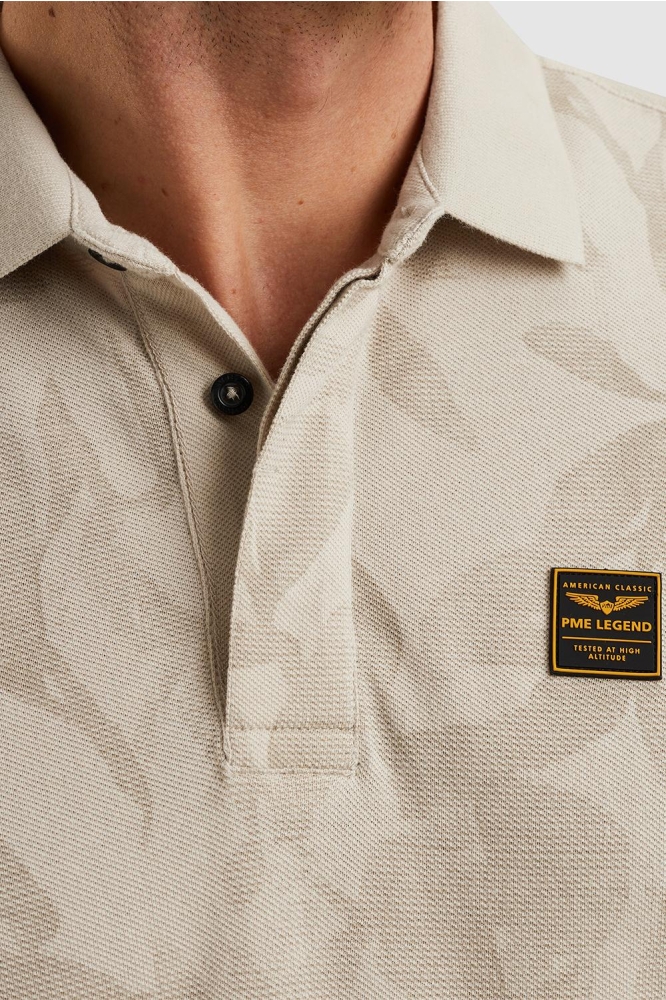 PME legend beige heren polo | Close up