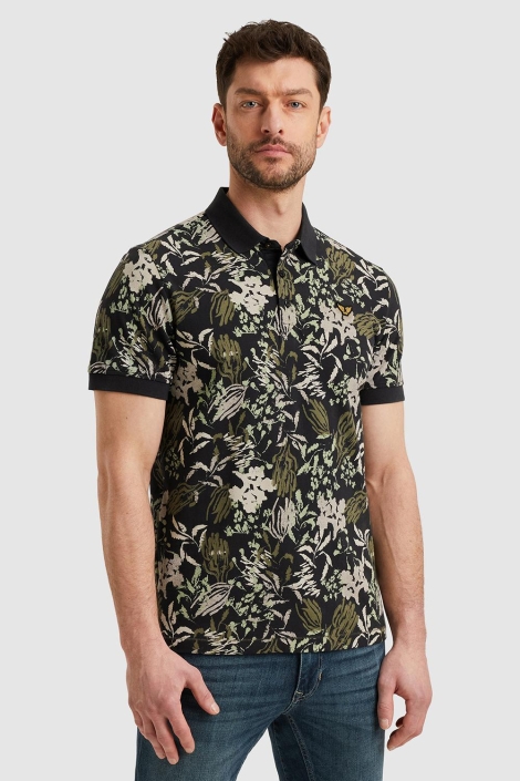 PME legend blauwe heren polo | Model vooraanzicht