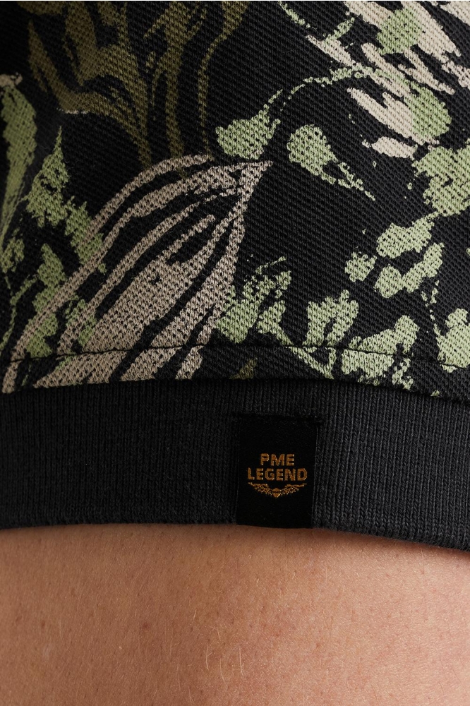 PME legend blauwe heren polo | Close up