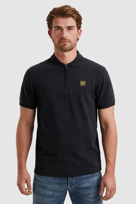 PME legend blauwe heren polo | Model vooraanzicht
