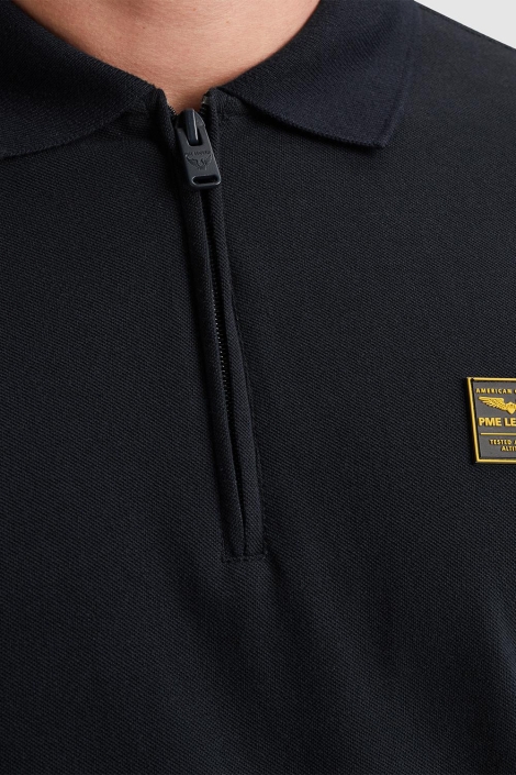 PME legend blauwe heren polo | Close up
