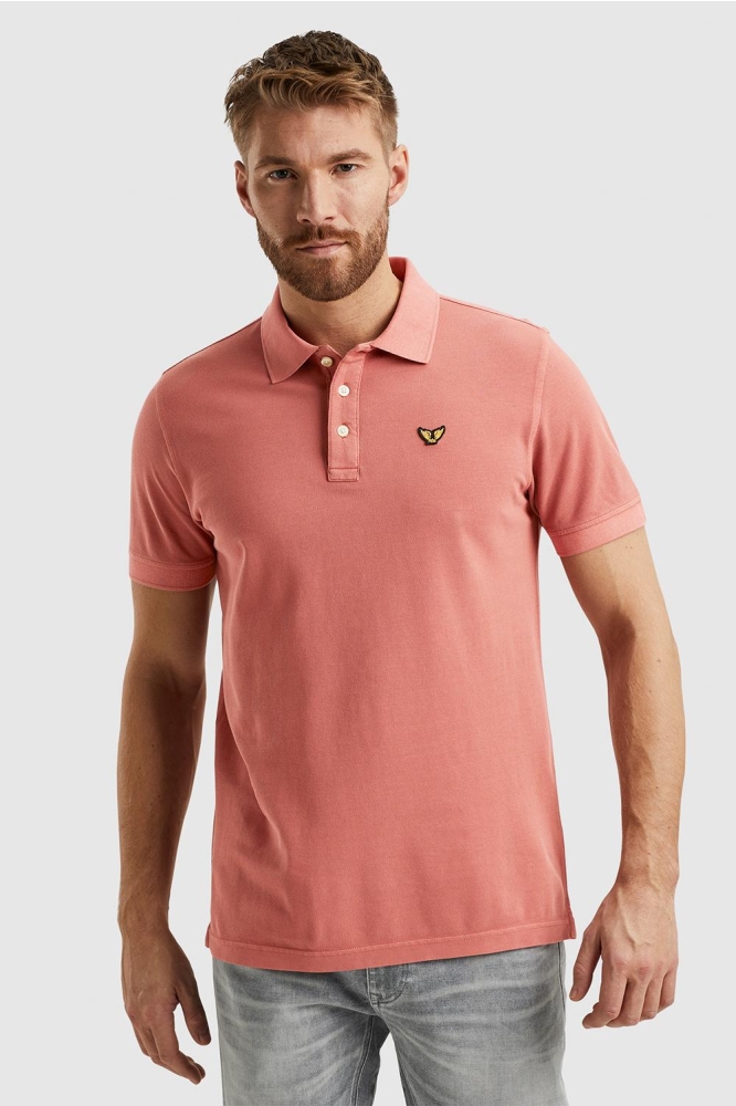 PME legend oranje heren polo | Model vooraanzicht
