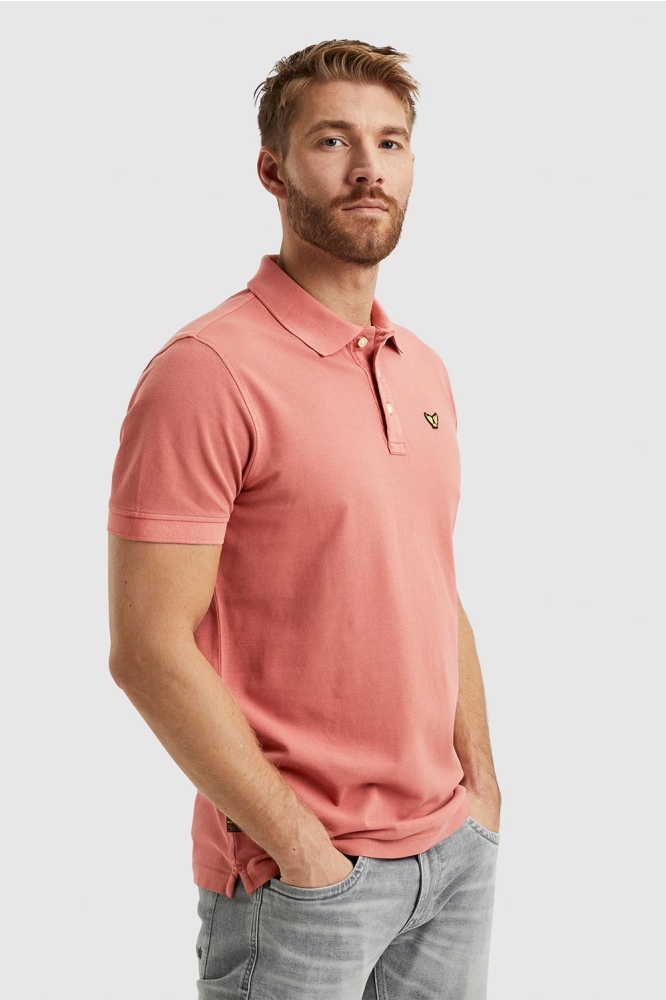 PME legend oranje heren polo | Model zijaanzicht