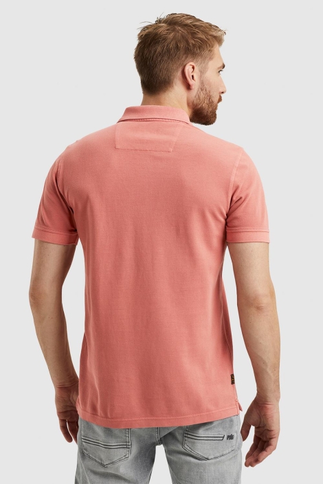 PME legend oranje heren polo | Model achteraanzicht