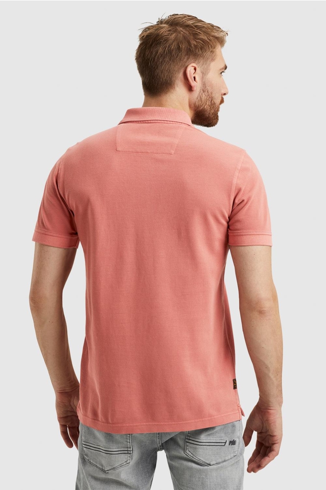 PME legend oranje heren polo | Model achteraanzicht