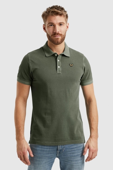 PME legend short sleeve polo pique garment dy Groen