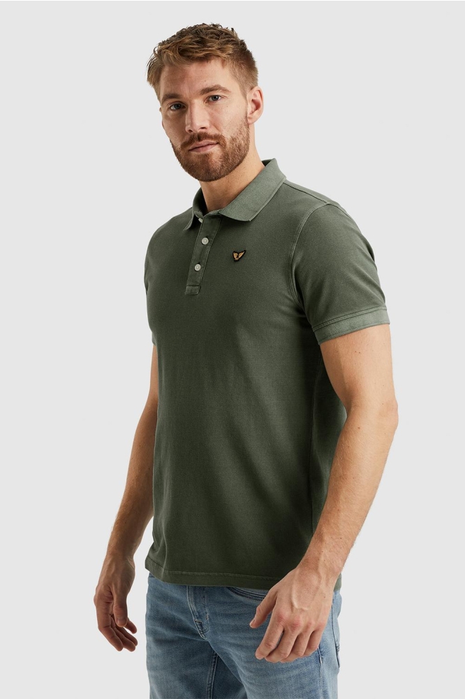 PME legend groene heren polo | Model zijaanzicht