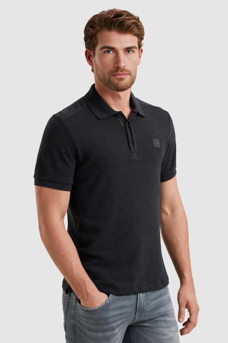 PME legend blauwe heren polo | Model vooraanzicht