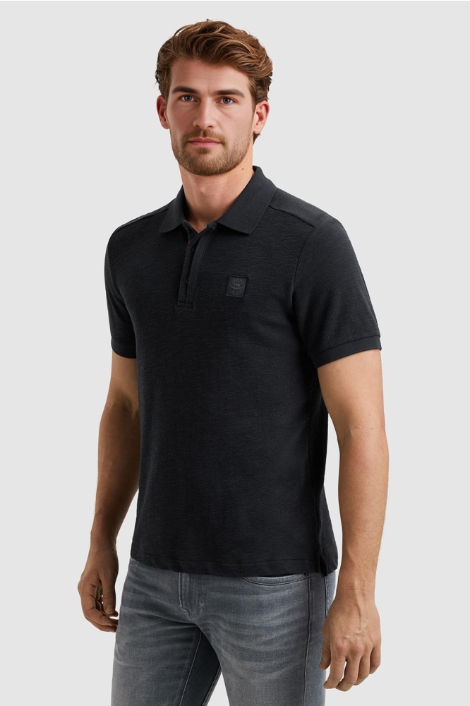 PME legend blauwe heren polo | Model zijaanzicht