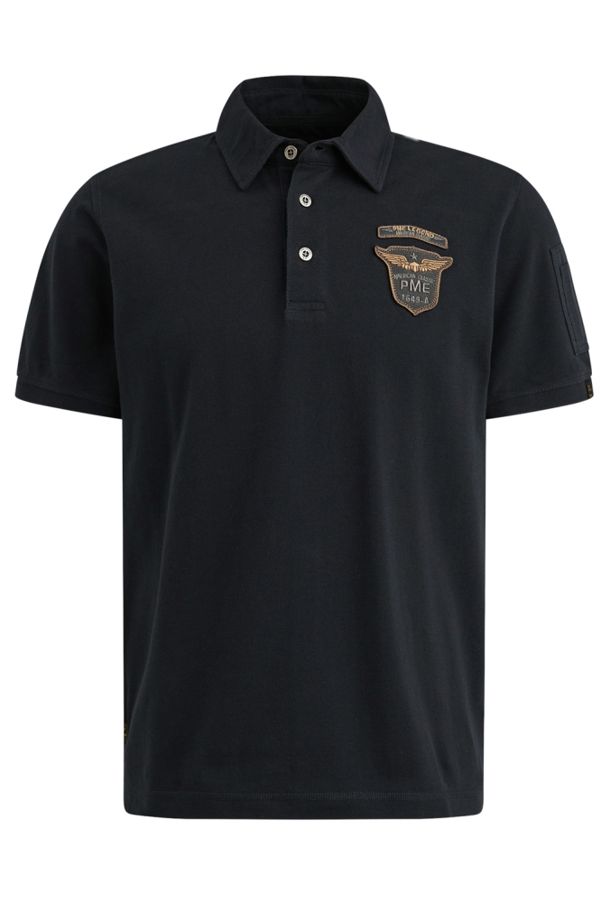 PME legend blauwe heren polo | Vooraanzicht