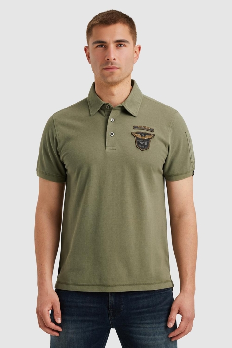 PME legend groene heren polo | Model vooraanzicht
