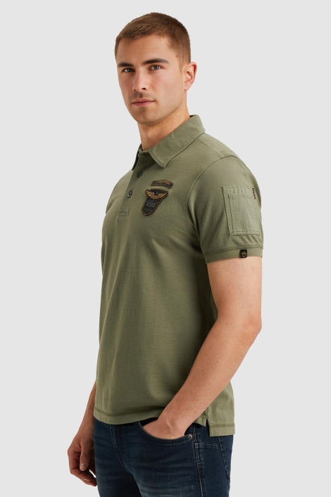 PME legend groene heren polo | Model zijaanzicht
