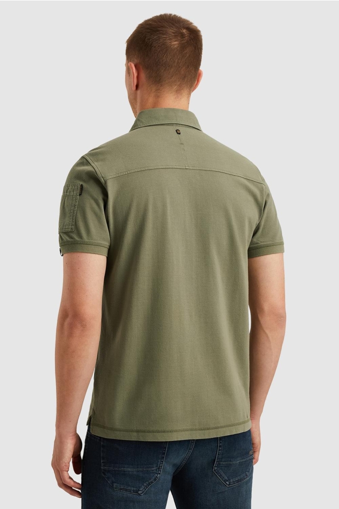 PME legend groene heren polo | Model achteraanzicht