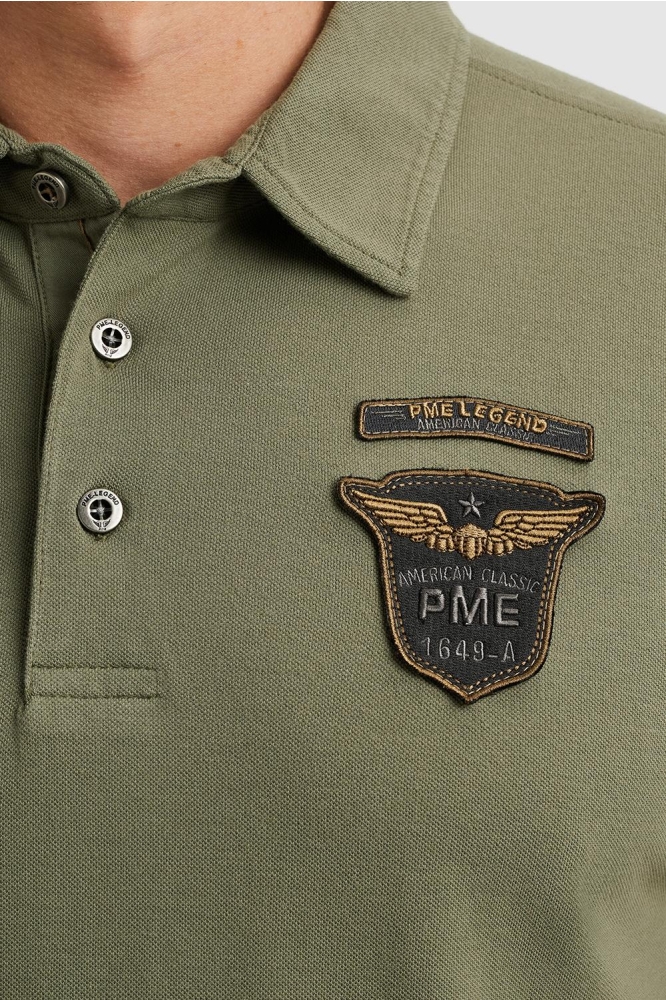 PME legend groene heren polo | Close up