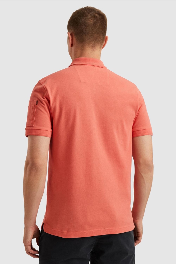 PME legend oranje heren polo | Model vooraanzicht