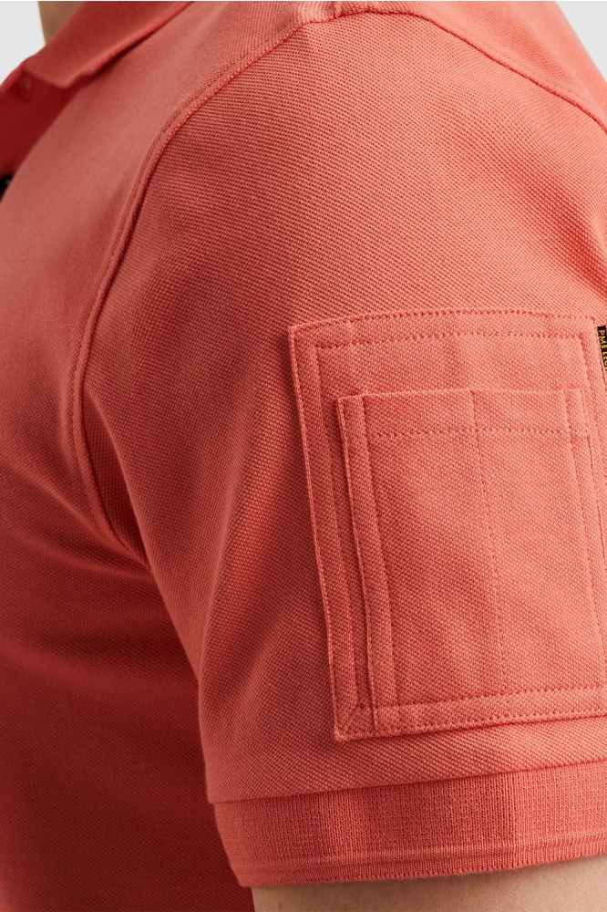 PME legend oranje heren polo | Close up