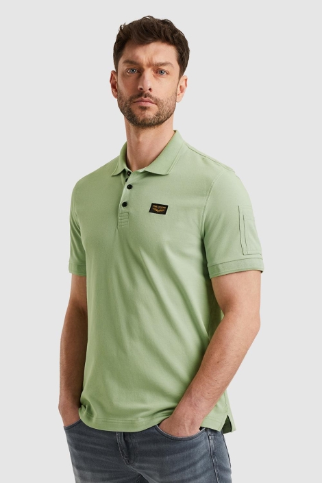 PME legend groene heren polo | Model zijaanzicht