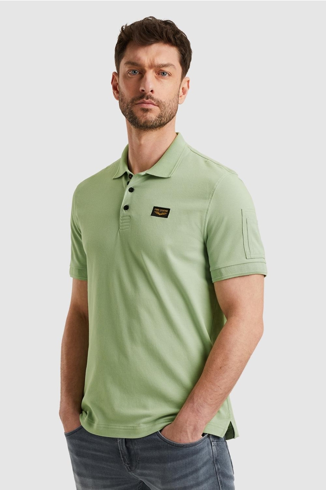 PME legend groene heren polo | Model zijaanzicht