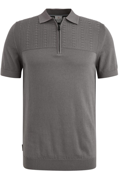 Cast Iron grijze heren polo | Vooraanzicht