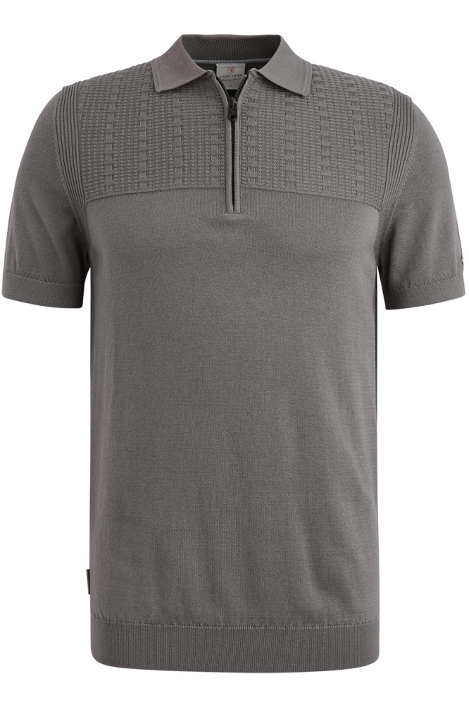 Cast Iron grijze heren polo | Vooraanzicht