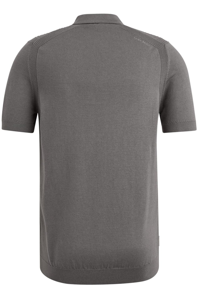 Cast Iron grijze heren polo | Achteraanzicht