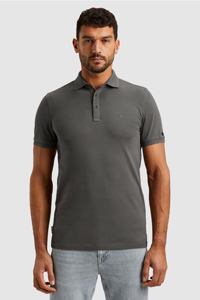 Cast Iron grijze heren polo | Model vooraanzicht