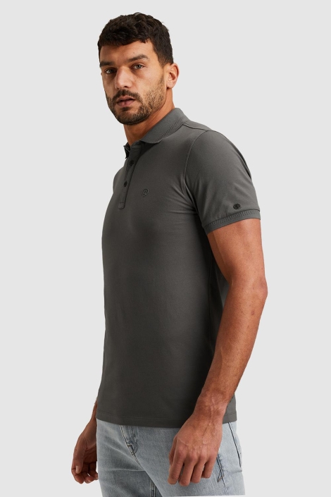 Cast Iron grijze heren polo | Model zijaanzicht