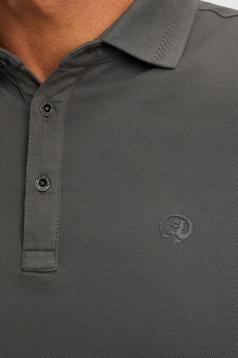 Cast Iron grijze heren polo | Close up