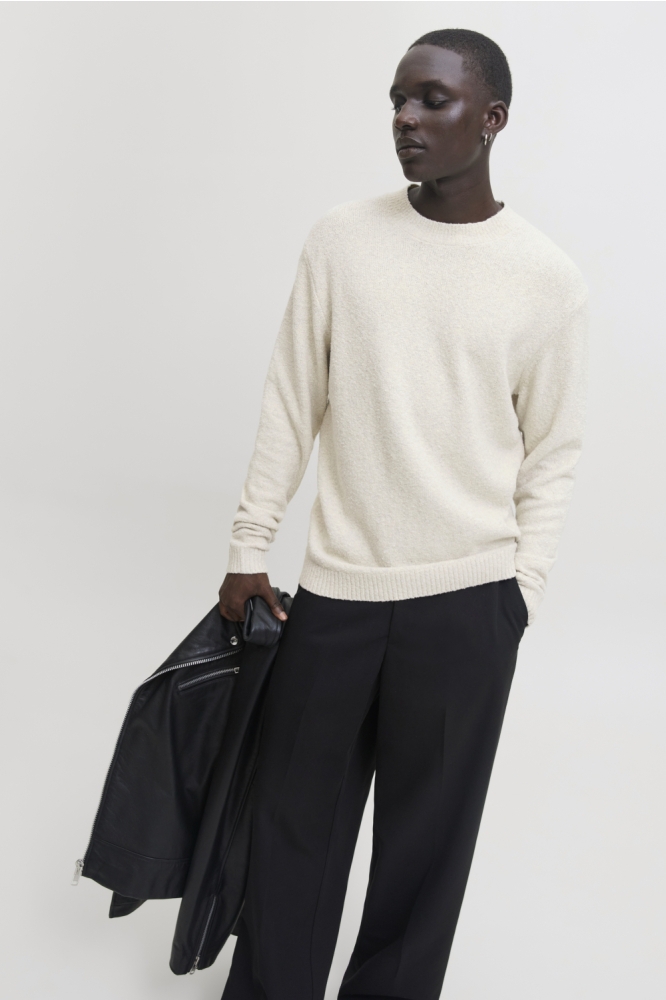 Jack & Jones beige heren trui | Model vooraanzicht