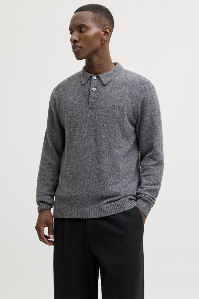 Jack & Jones grijze heren trui | Model vooraanzicht