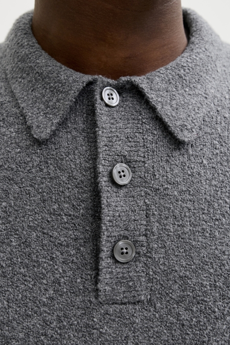 Jack & Jones grijze heren trui | Close up