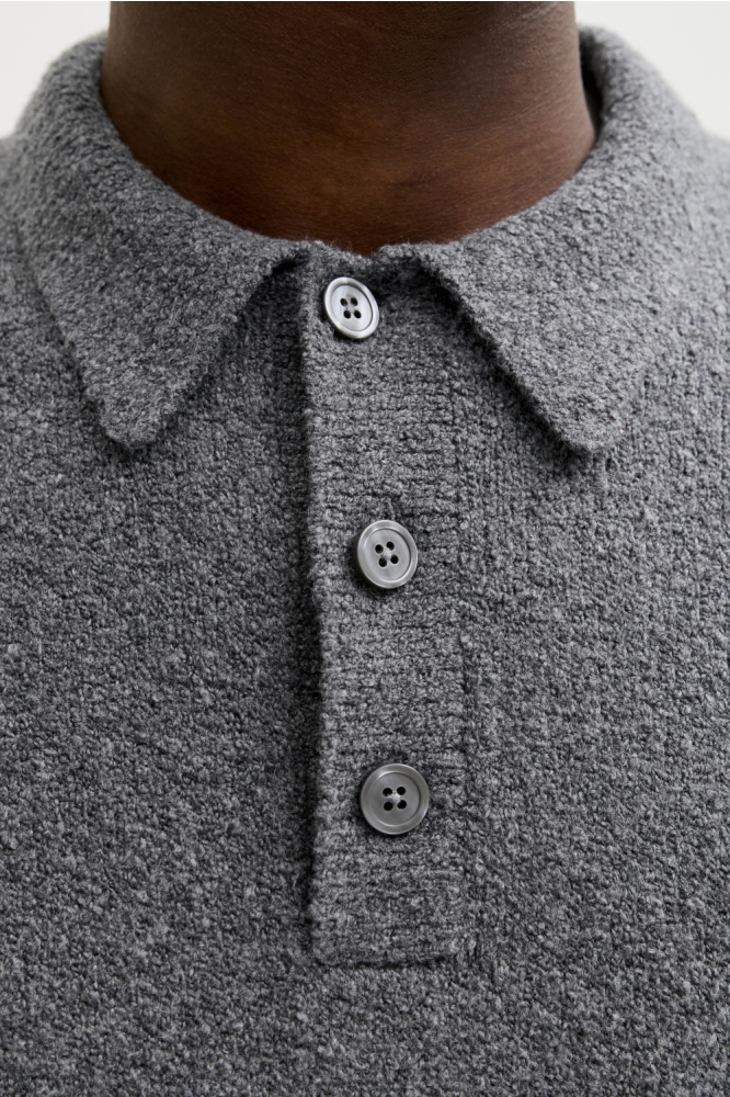 Jack & Jones grijze heren trui | Close up