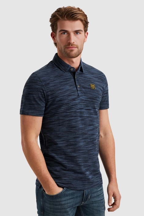 PME legend blauwe heren polo | Model vooraanzicht